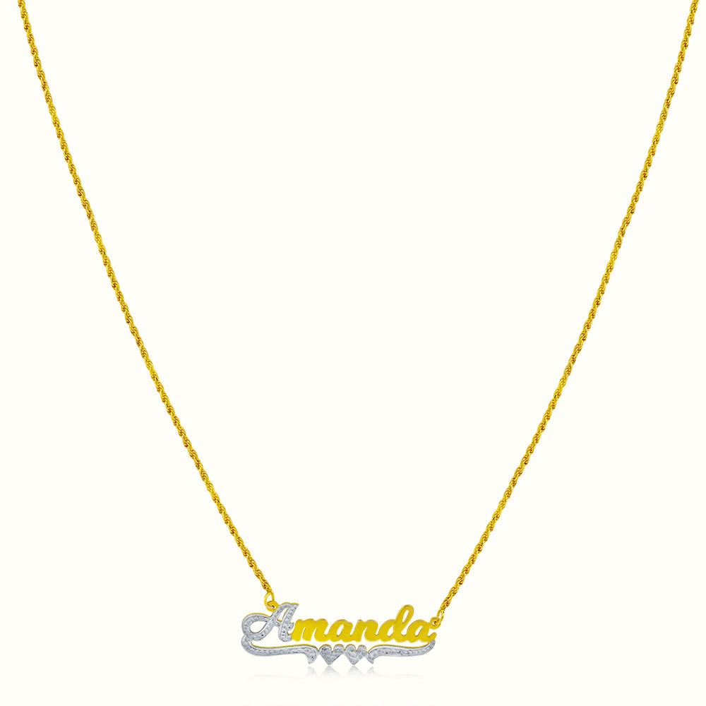 The Two Tone Script Name Necklace