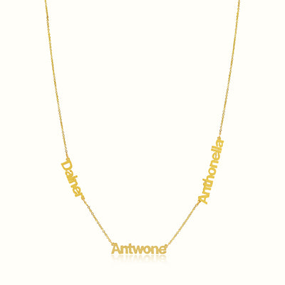 The Triple Block Name Necklace