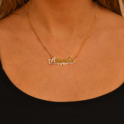 The Two Tone Script Name Necklace